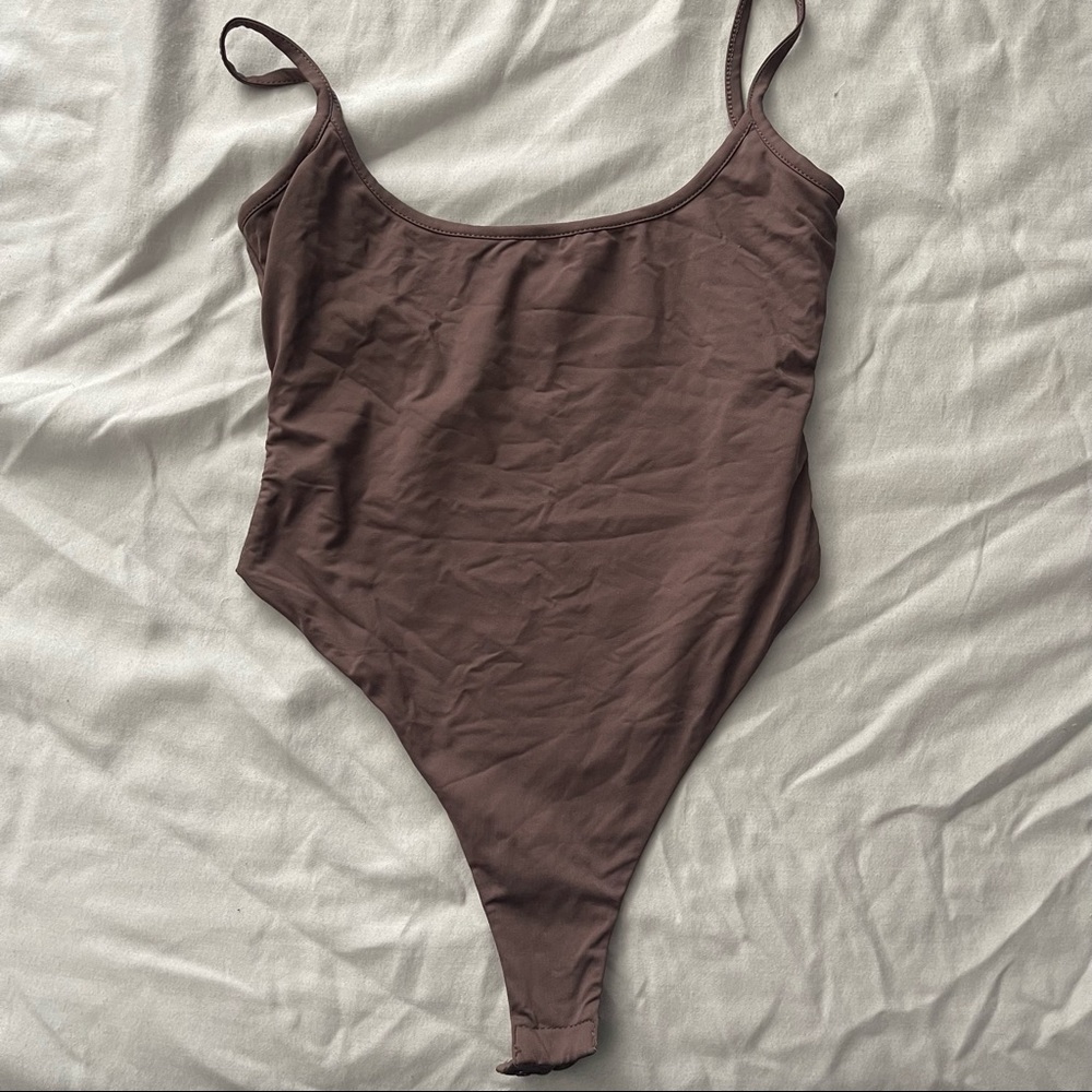 Meshki Delilah Slinky Jersey Bodysuit, Muave, XS